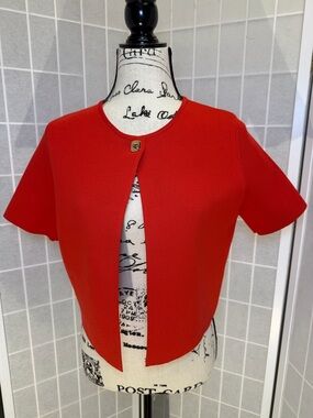 Zara Bright Red Short Sleeve Cropped Jacket